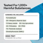 Bath mat tested for 1,000+ harmful substances, OEKO-TEX STANDARD 100 certified