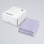 AeroWeave Kids Towel Gift Set with two Lilac Purple kids towels stacked beside the Absofresh gift box
