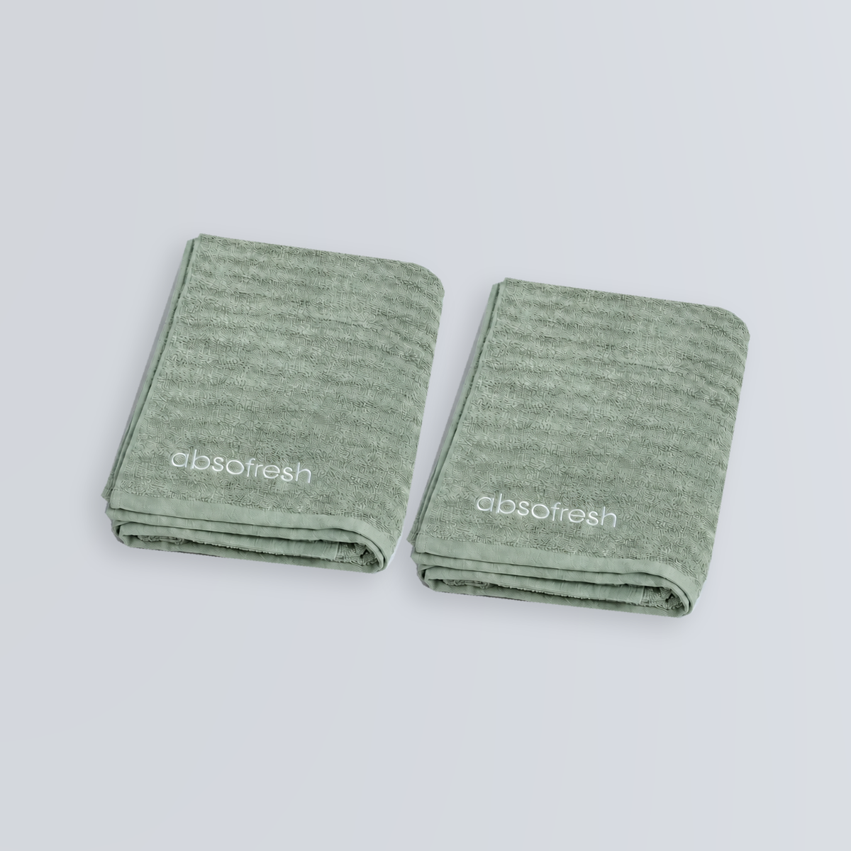 CloudWeave Kids Towel Gift Set — two Sage Green kids towels
