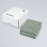 CloudWeave Kids Towel Gift Set with two Sage Green kids towels stacked beside the Absofresh gift box